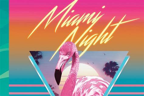 Miami Night S Synthwave Flyer Miami Vice Theme Miami Night Miami Vice Party