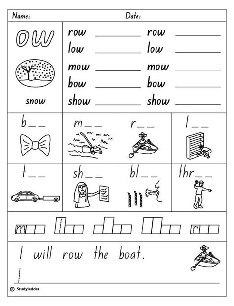 11 Worksheets Words With Ow