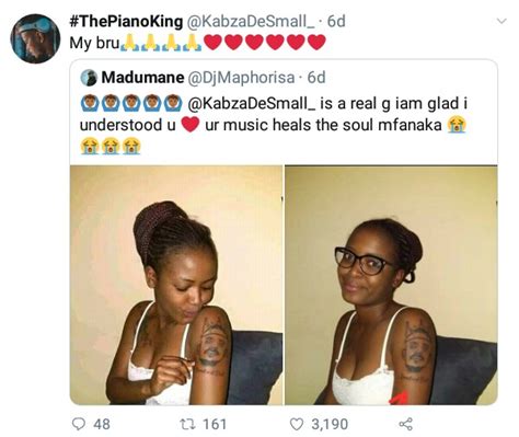 Botswana Woman Trends After Putting Kabza De Small Tattoo On Her Arm