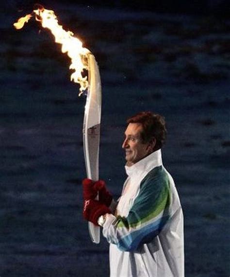Wayne Gretzky Leads Lighting Of Olympic Cauldron During Opening