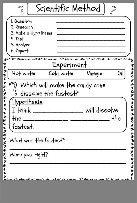 Scientific Method Experiment Worksheet Scientific Method Worksheet By