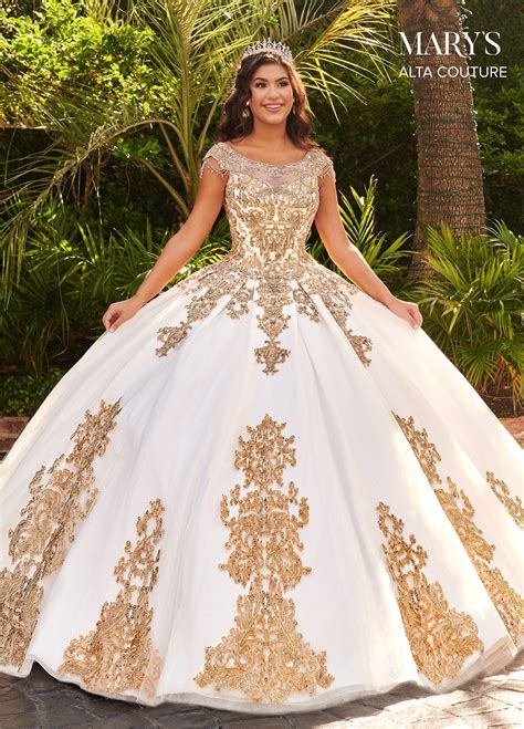 Applique Cap Sleeve Quinceanera Dress By Alta Couture Mq3055 Quince