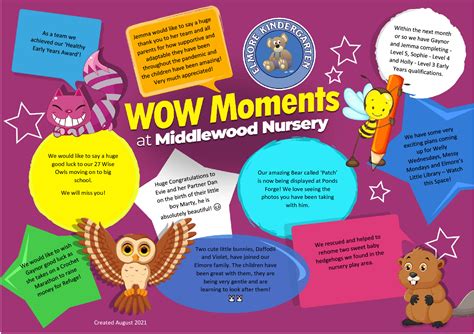 Middlewood Nursery Wow Moments August 21 Elmore Kindergarten