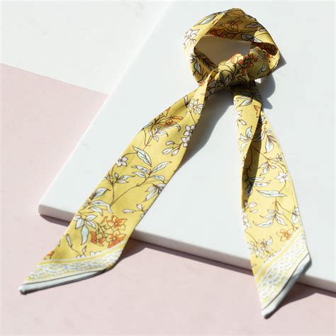 Floral Ladies Neck Tie In Mustard By Studio Hop