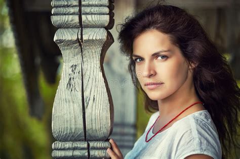 Portrait Of Young Beautiful Woman Stock Image Image Of Outdoor