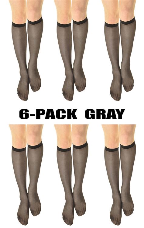 3~6 Pairs 15 Denier Ladies Stretchy Sheer Knee High Trouser Socks Stockings Lot Ebay