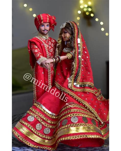 Indian Bride Doll Indian Bride Groom Dolls Indian Wedding Etsy In 2020 Indian Bride Barbie