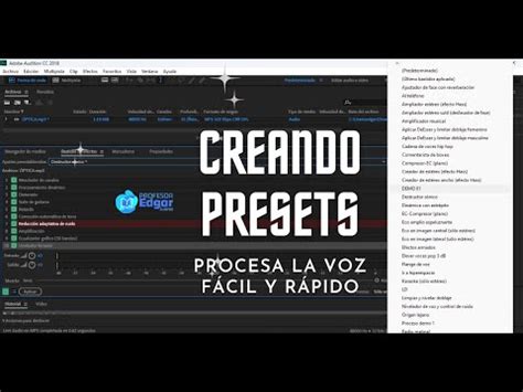 Creando Preset En El Bastidor De Efectos De Adobe Audition CC 2018