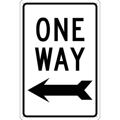 Directional Signs One Way With Left Arrow 18x12 040 Aluminum