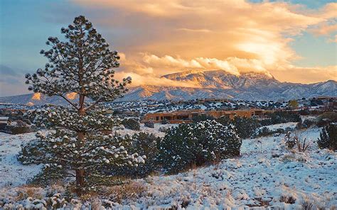 1920x1080px 1080p Free Download Sandia Mountains With Snow At Sunset