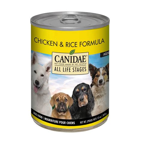 The first ingredient in this dog food is turkey meal. CANIDAE All Life Stages Chicken & Rice Wet Dog Food, 13 oz ...