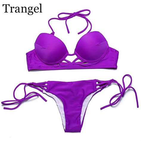 Trangel New Bikini Set 2017 Swimsuit Women Sexy Push Up Bikini Halter