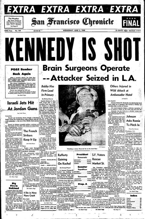 Chronicle Covers The Assassination Of Robert F Kennedy