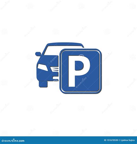 Blue Logo Parking Parking Icon Parking Road Sign Stock Vector