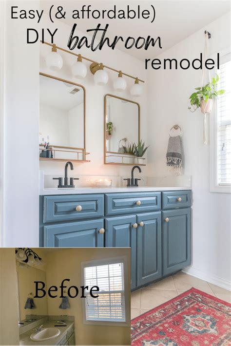 Diy Bathroom Makeover And A Diy Vanity Using Our Existing Vanity