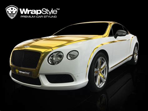 Bentley Continental Full White Matte And Premium Gold Foil Chrome