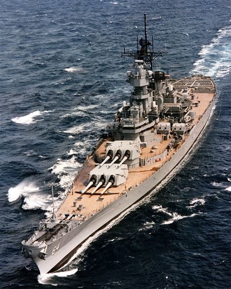 File USS Wisconsin BB Underway At Sea Circa NH KN Wikimedia Commons