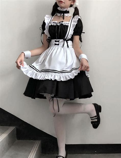 Kleidung And Accessoires Pink Women French Maid Halloween Costume