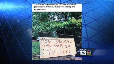 Neighbor Feud Escalates With Sign Targeting Mans Cancer