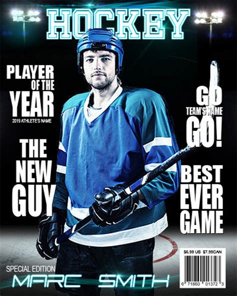 Hockey Magazine Cover Template Etsy Canada