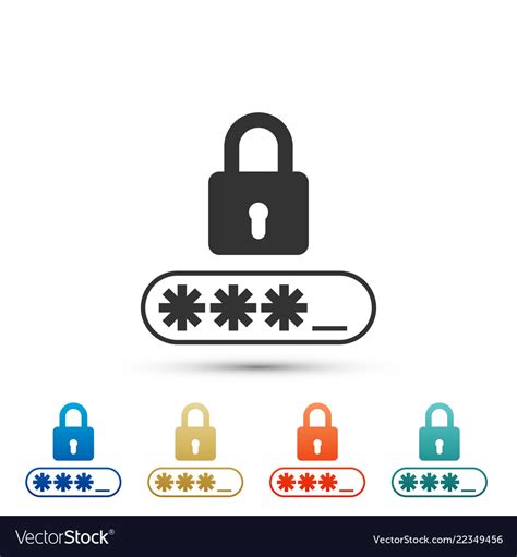 Password Protection Icon On White Background Vector Image