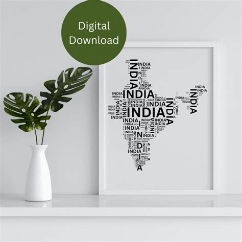 Looking For Budget Friendly Wall Decor This Map Of India With Words Is
