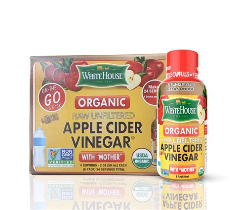 White House Organic Raw Unfiltered Apple Cider Vinegar With Mother 2oz