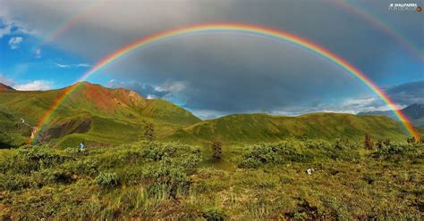 Double Mountains Sky Great Rainbows For Desktop Wallpapers 1919x1008