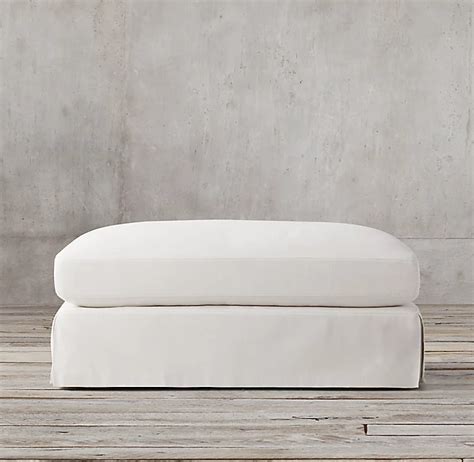 Parisian Slipcovered Ottoman