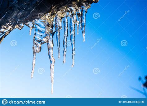 Icicles In Winter Close Up Stock Photo Image Of Beauty 133164084