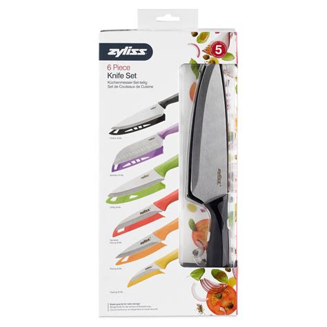 Zyliss 6 Piece Kitchen Knife Set With Sheath Covers Stainless Steel