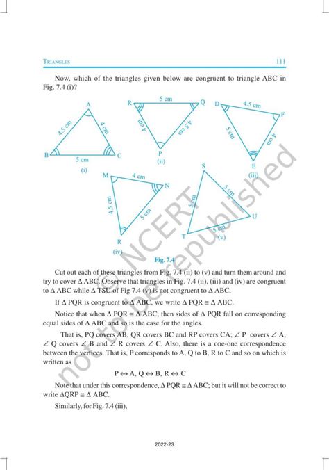 Ncert Book For Class 9 Maths Chapter 7 Triangles