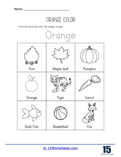 Orange Worksheets 15