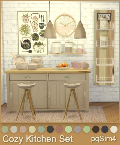 Cozy Kitchen Set The Sims 4 Custom Content