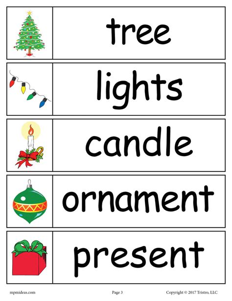 40 Christmas Word Wall Words Supplyme