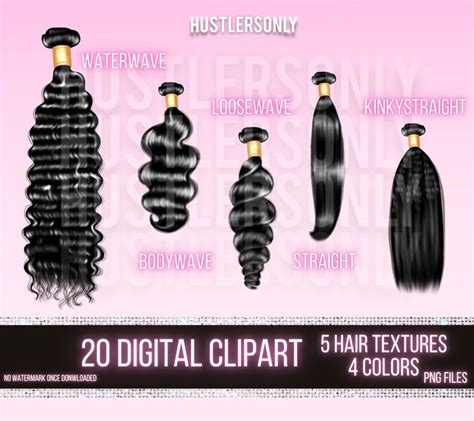 Clipart Illustration Hair Bundles For Digital Logo Business Etsy