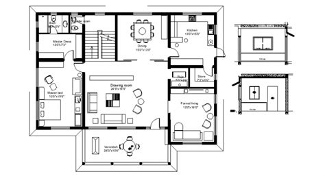 Drawings Details Of 2d House Plan Autocad Software File Cadbull