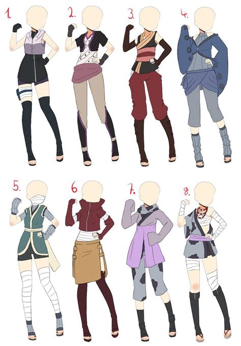 [closed]naruto outfit adopt batch 1 by azahana on deviantart fashion design drawings fashion