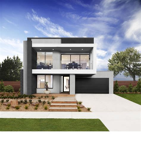 Double Storey Modern Home Facades The Landscaping Is Made Simple Adding To The Overall Clean