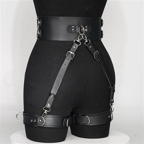 Cheap Harness Women Leather Lingerie Bdsm Thigh Garter Bondage Body