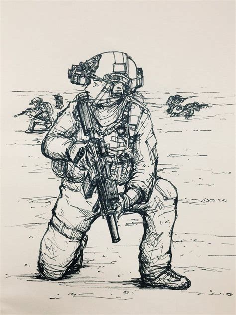 Drawtober 5 By Thomchen114 Military Drawings Army Drawing Military