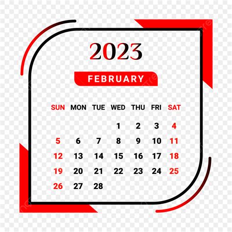 February 2023 Calendar Vector Hd Png Images 2023 February Month
