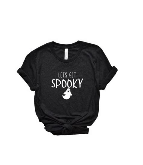 Lets Get Spooky Tshirt Cute Halloween Shirt For Women Spooky Ghost T
