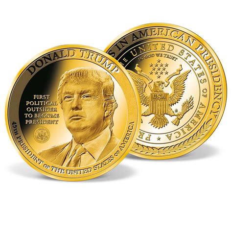 Donald Trump Colossal Commemorative Coin Gold Layered