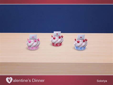 Valentines Dinner Cupcake With A Letter Sims 4