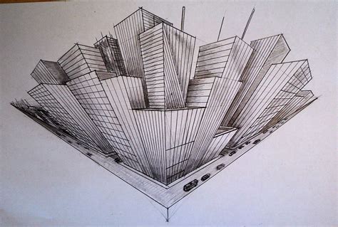 3 Point Perspective Drawing Birds Eye View At Getdrawings Free Download