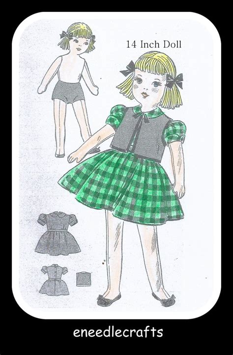 Vintage 14 Inch Girl Doll Pattern Pattern Includes The Doll Dress Vest
