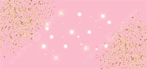 Abstract Pink Background With Golden Glitter Sparkles Vector Abstract