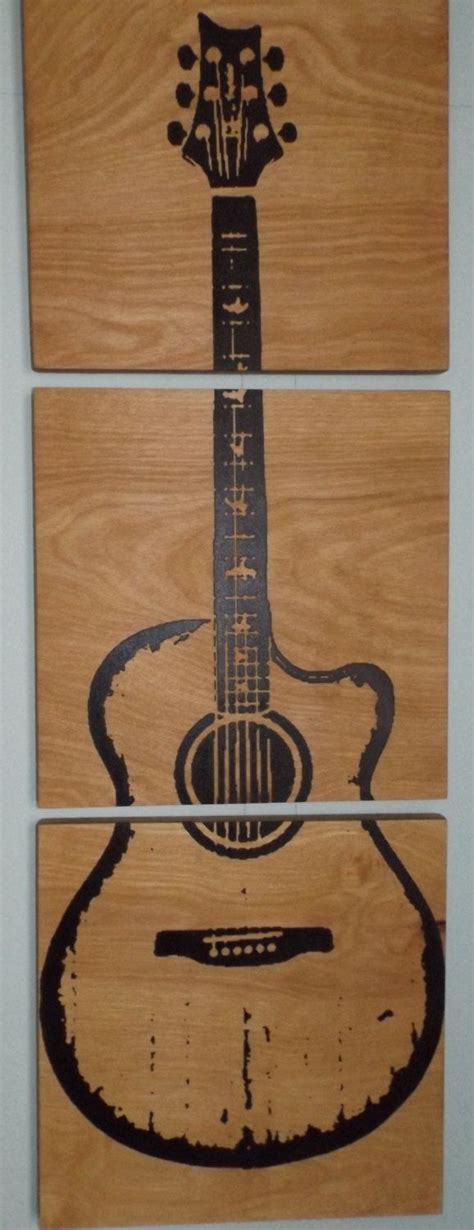 Custom Acoustic Guitar Wood Wall Art By Cedarworkshop On Etsy Guitar