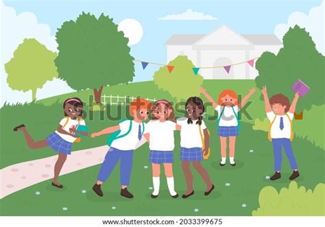 Children Play City Park Schoolyard Kids Stock Vector Royalty Free